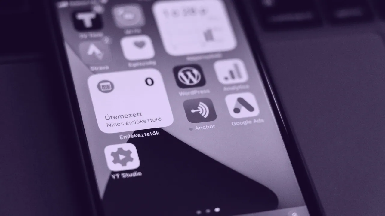 A phone home screen covered in application icons.