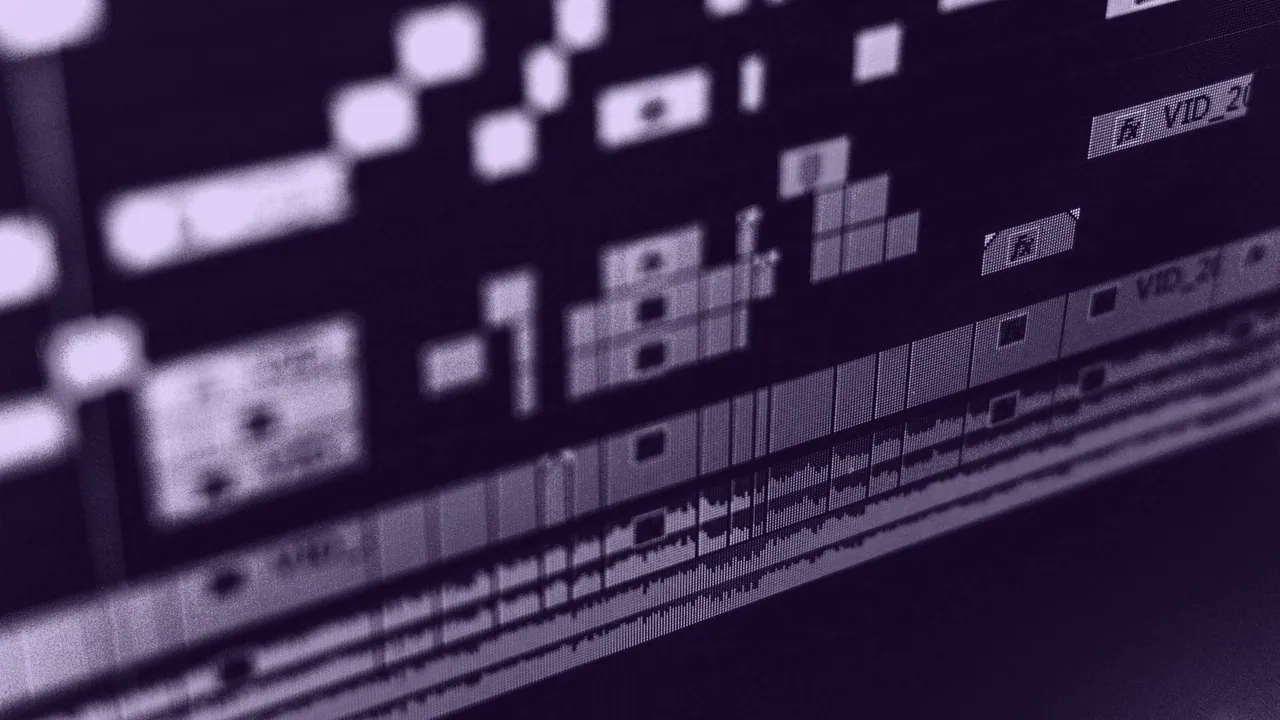 A video editing timeline on a computer display.