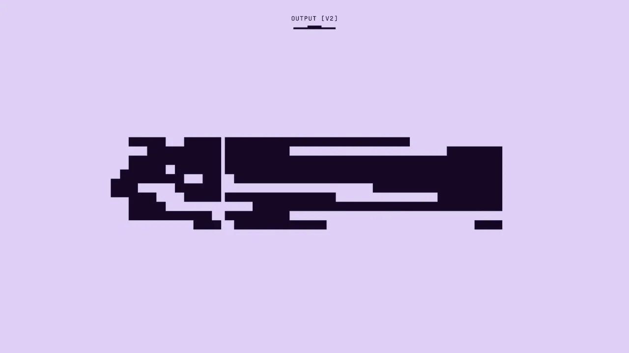 A screen photographed so close that the individual blocks show.