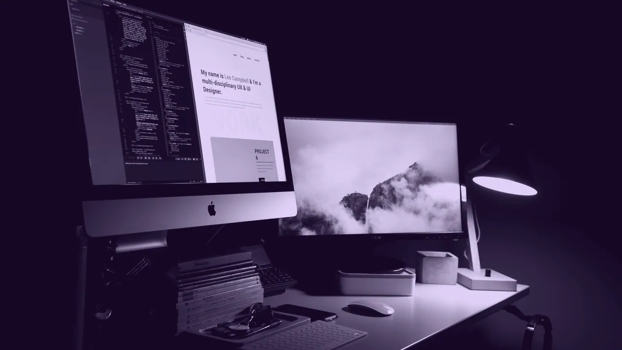 A desktop workstation: monitor, keyboard and tower.